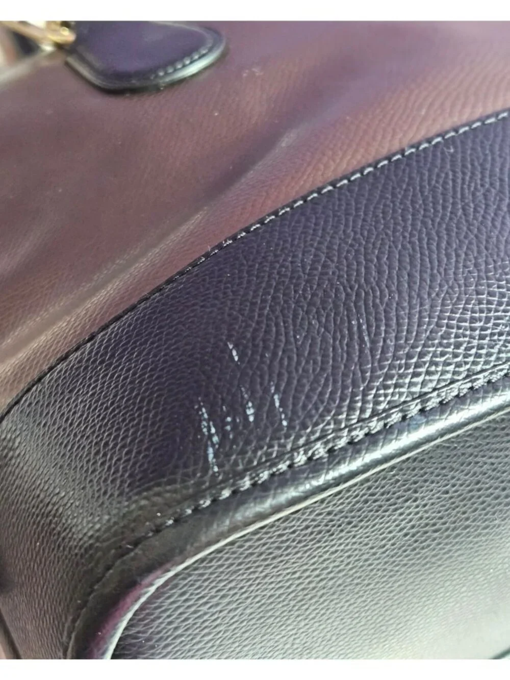 Coach Leather Metallic Bronze Cora Domed Satchel Crossbody Bag